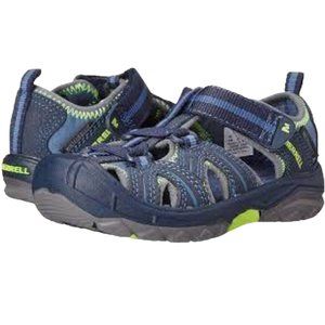 Merrell Kids Hydro H2O Hiker Sandals Blue Lime size 3 Big kids